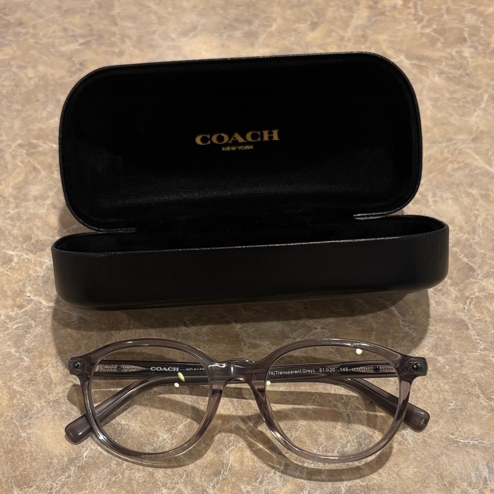 Coach Translucent Gray Eyeglasses with Black Case